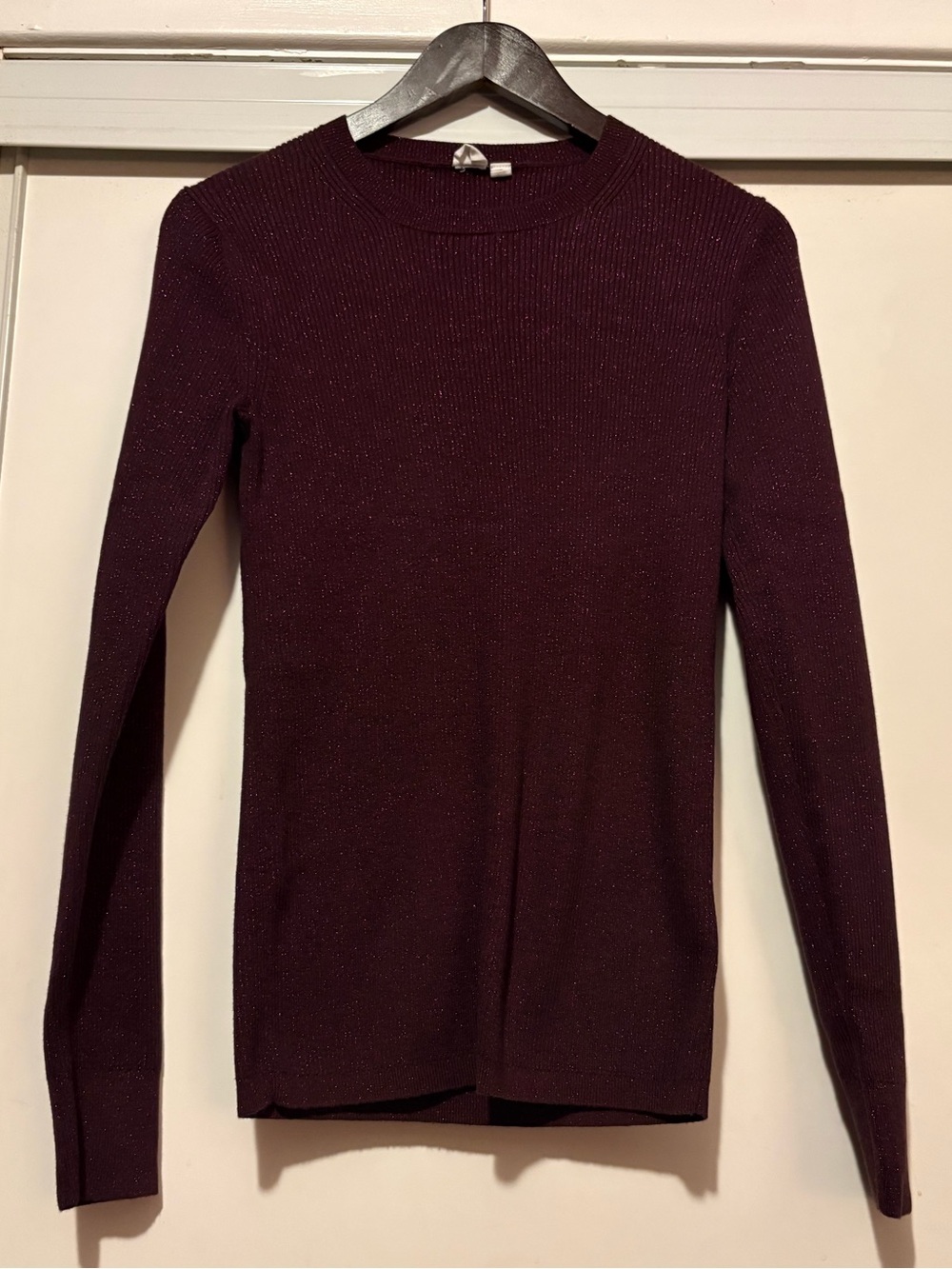 Women's Long-Sleeve Crewneck Top - Sparkling Purple